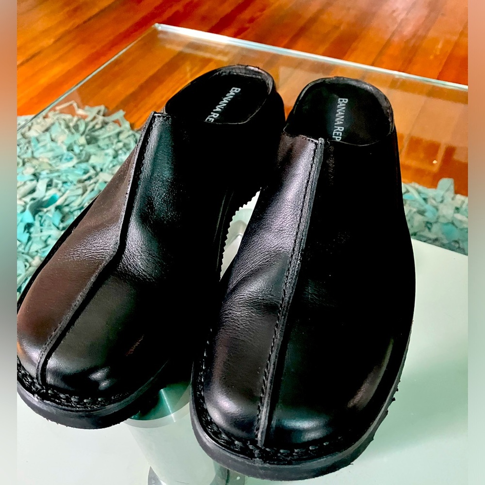 Mens Black Banana Republic Mule Loafer Size 9